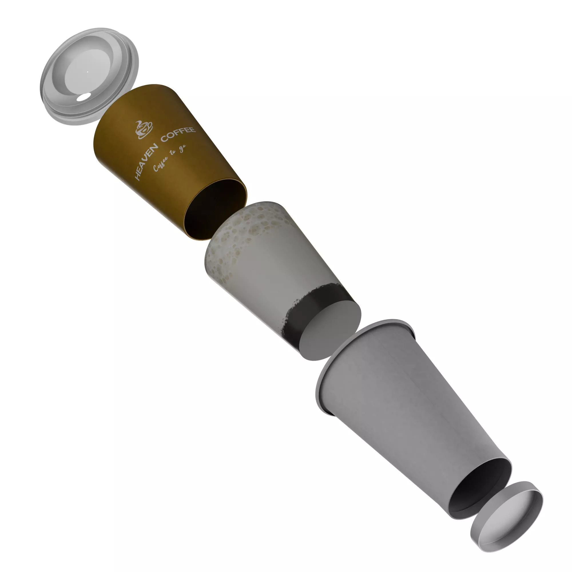 Cup To Go with Latte 3D model_36