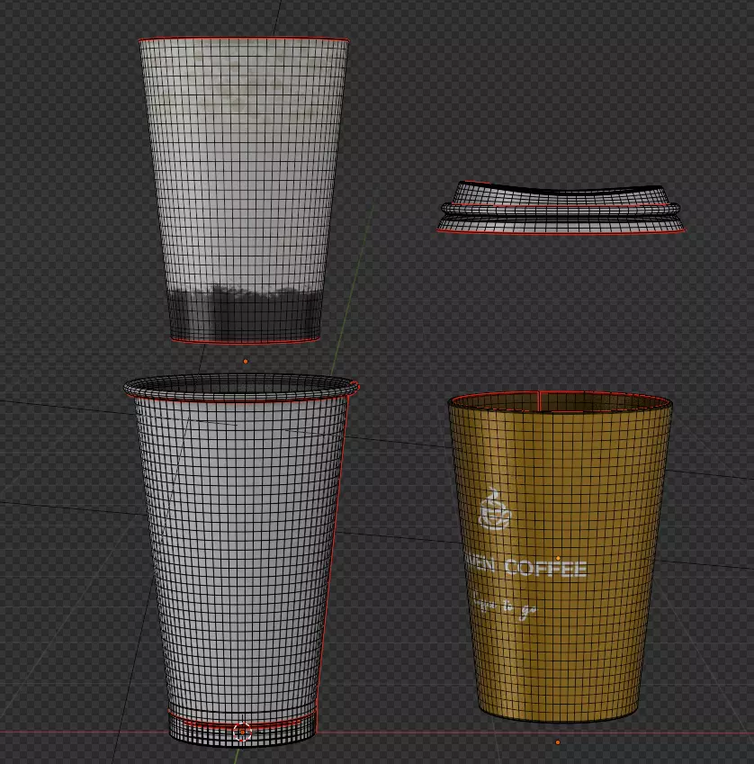 Cup To Go with Latte 3D model_35