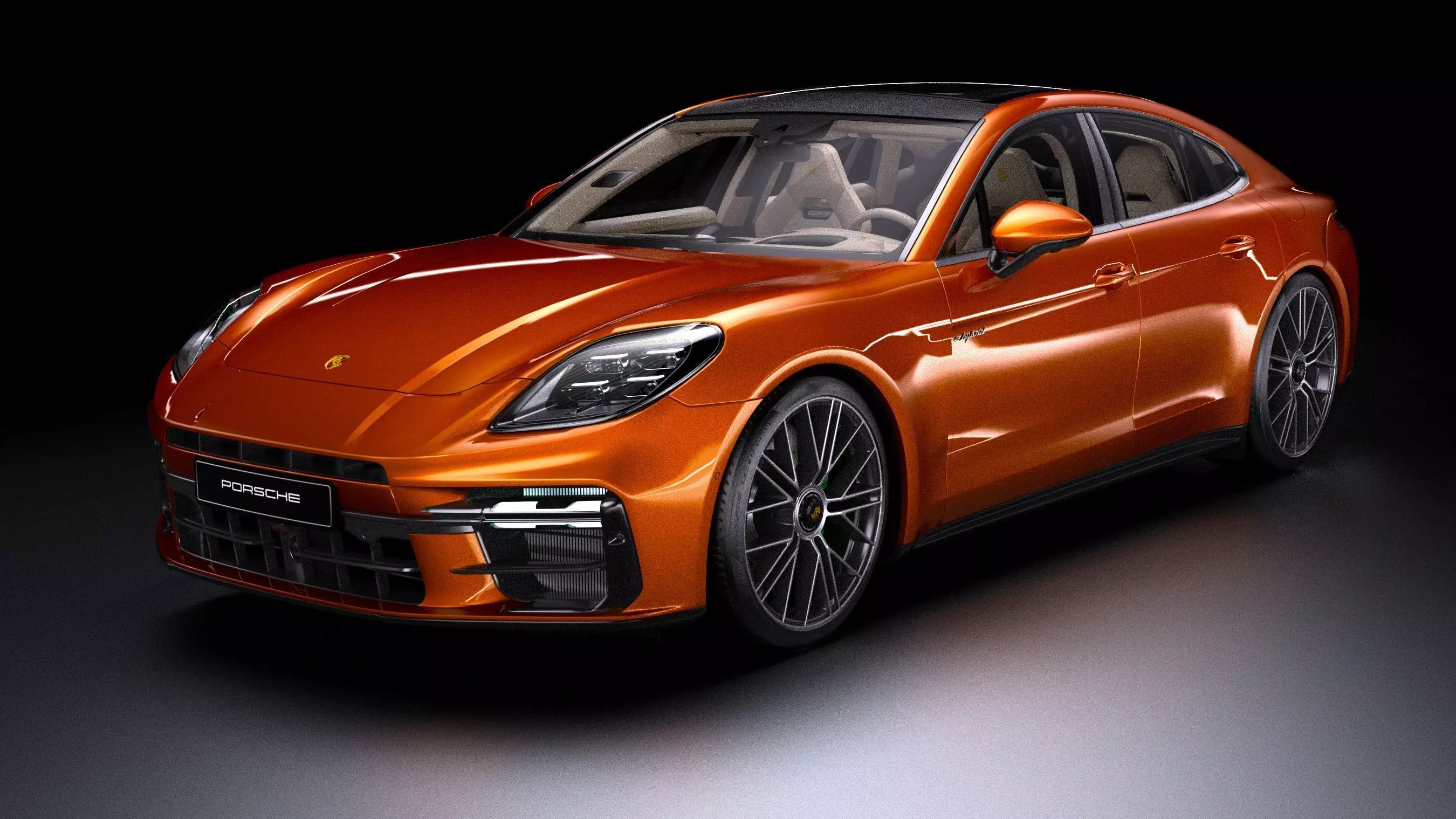 2025 Porsche Panamera Turbo E-Hybrid Low-poly 3D model_0