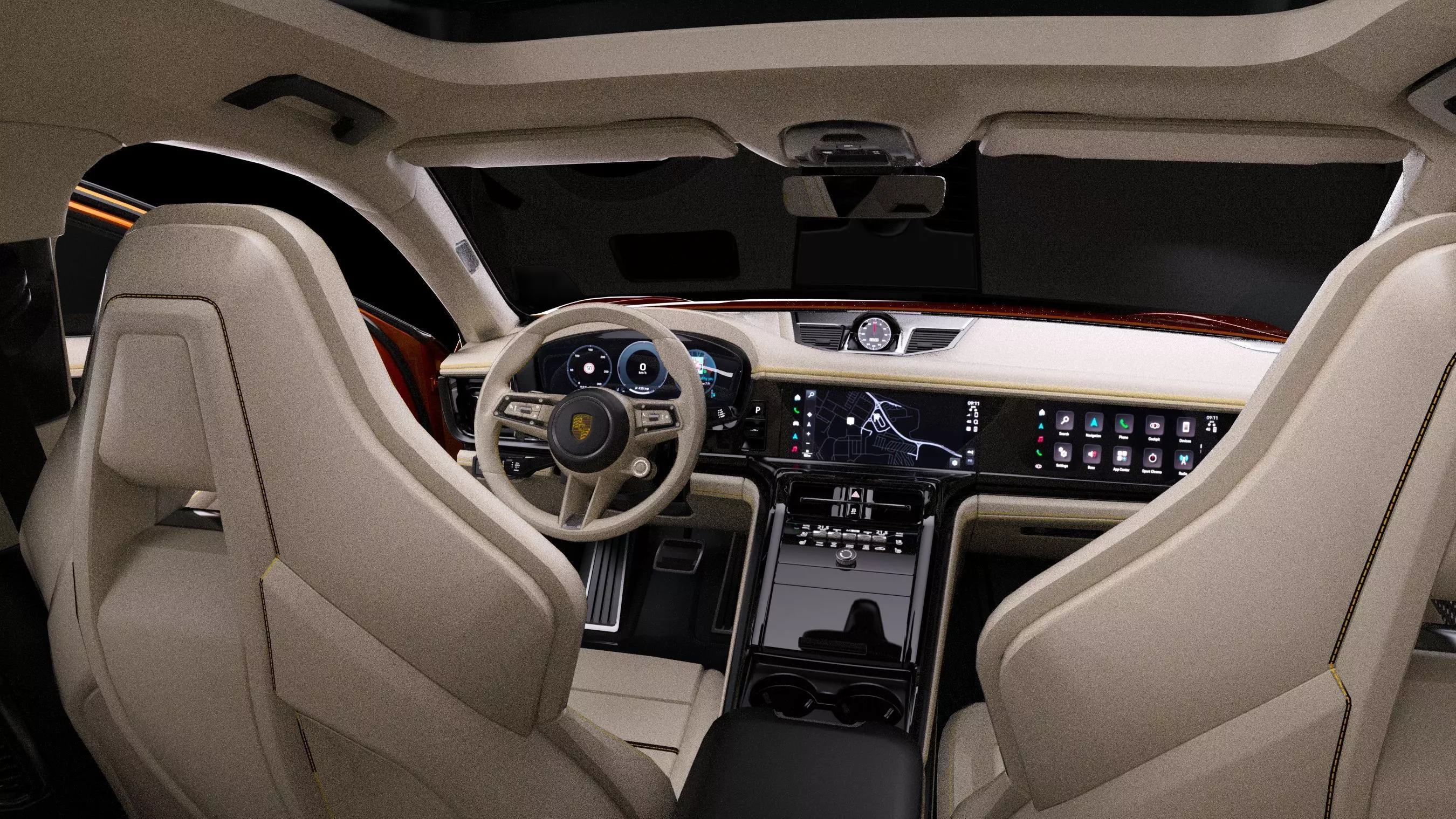 2025 Porsche Panamera Turbo E-Hybrid Low-poly 3D model_11