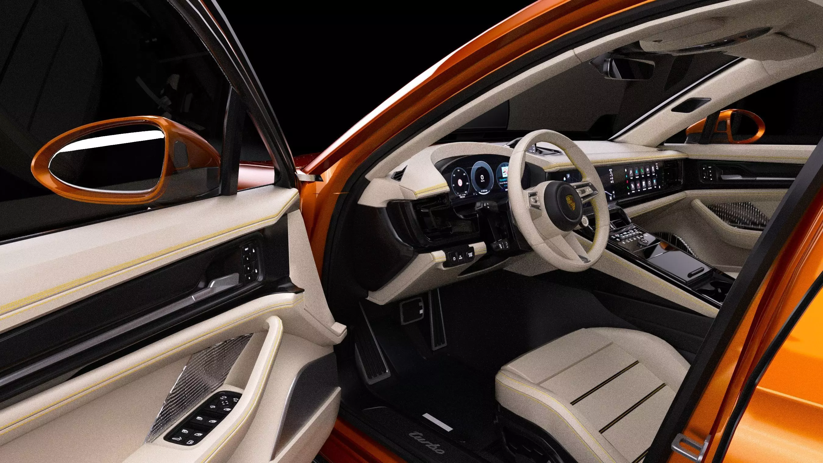 2025 Porsche Panamera Turbo E-Hybrid Low-poly 3D model_10