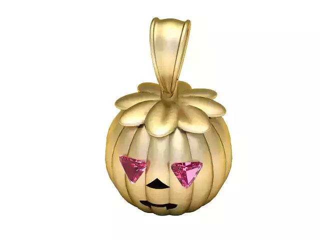 Pumpkin Love Face Pendant 3D Printable Model 