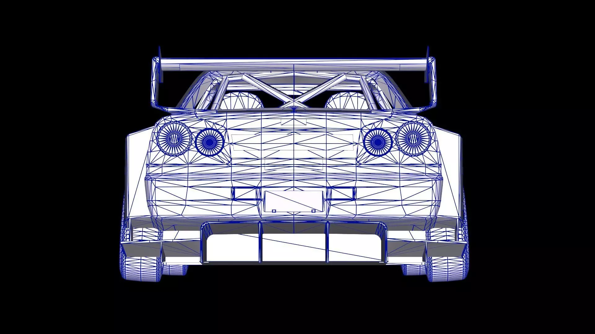 Liberty Walk Super Silhouette Nissan R34 Skyline Low-poly 3D model_17