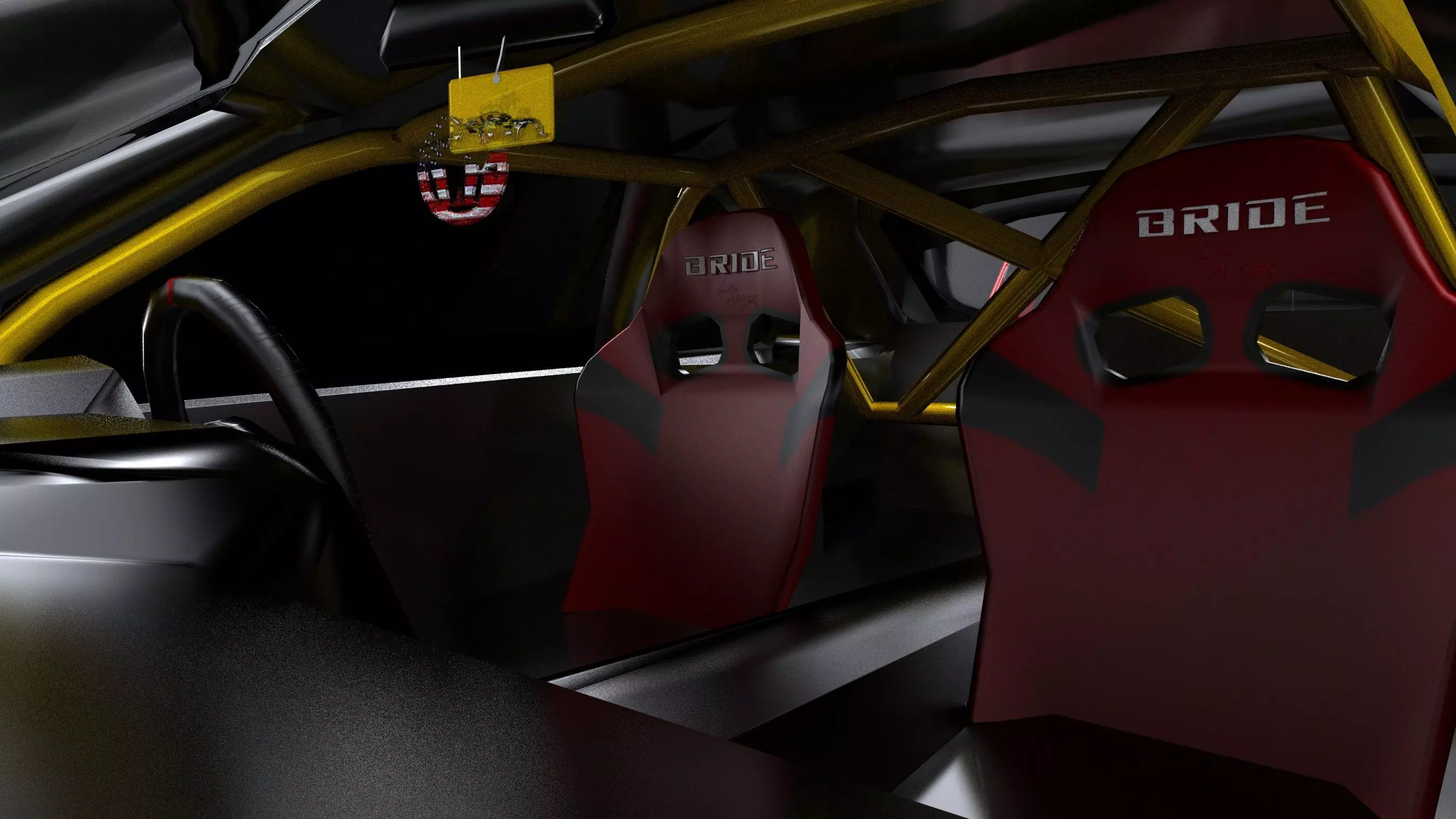 Liberty Walk Super Silhouette Nissan R34 Skyline Low-poly 3D model_9