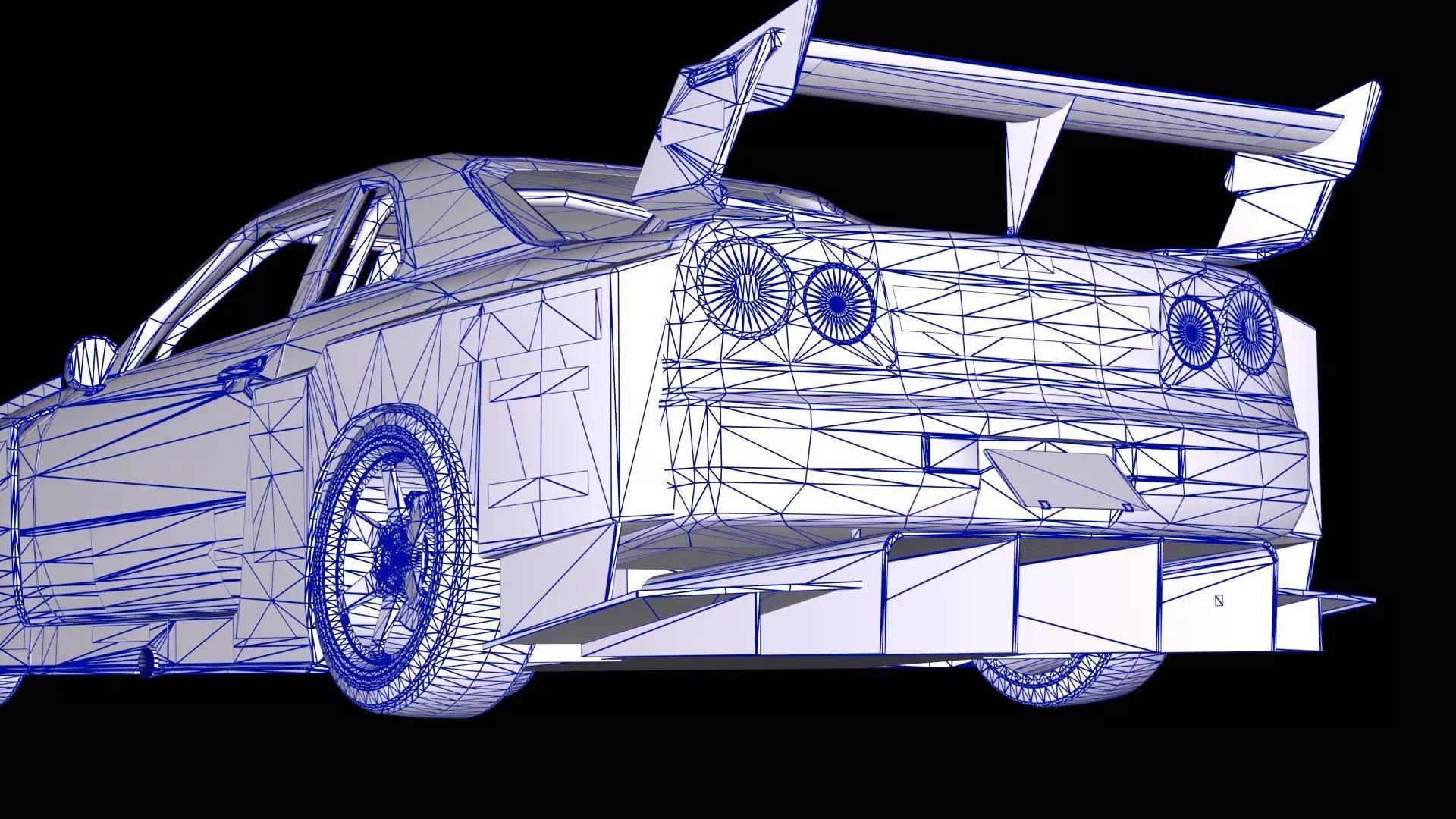 Liberty Walk Super Silhouette Nissan R34 Skyline Low-poly 3D model_13