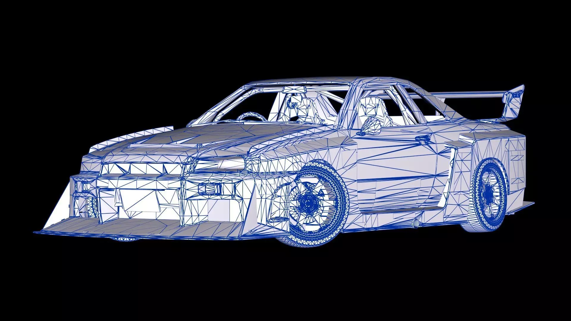 Liberty Walk Super Silhouette Nissan R34 Skyline Low-poly 3D model_14