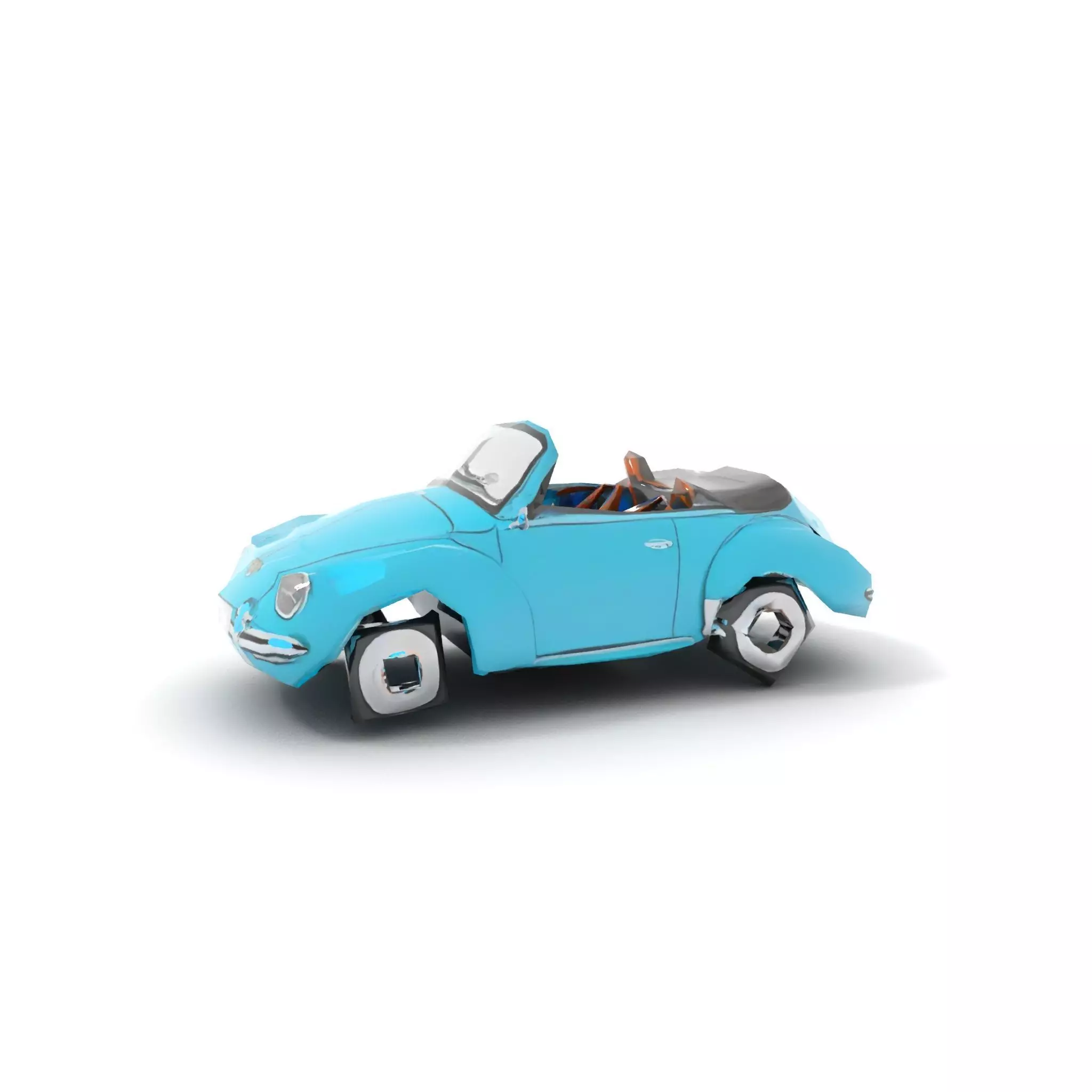 Classic Teal Convertible model pack Low-poly 3D model_8