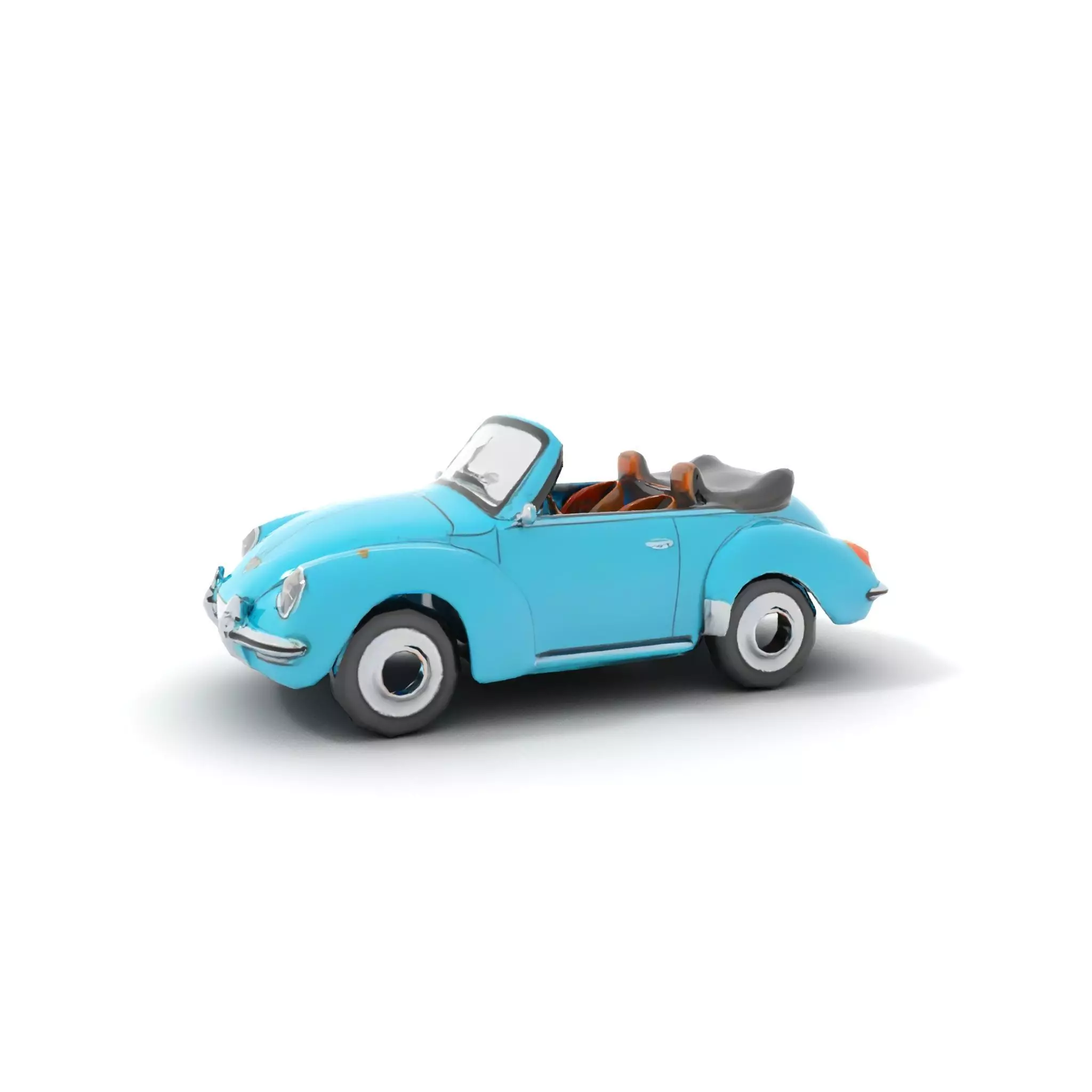 Classic Teal Convertible model pack Low-poly 3D model_11