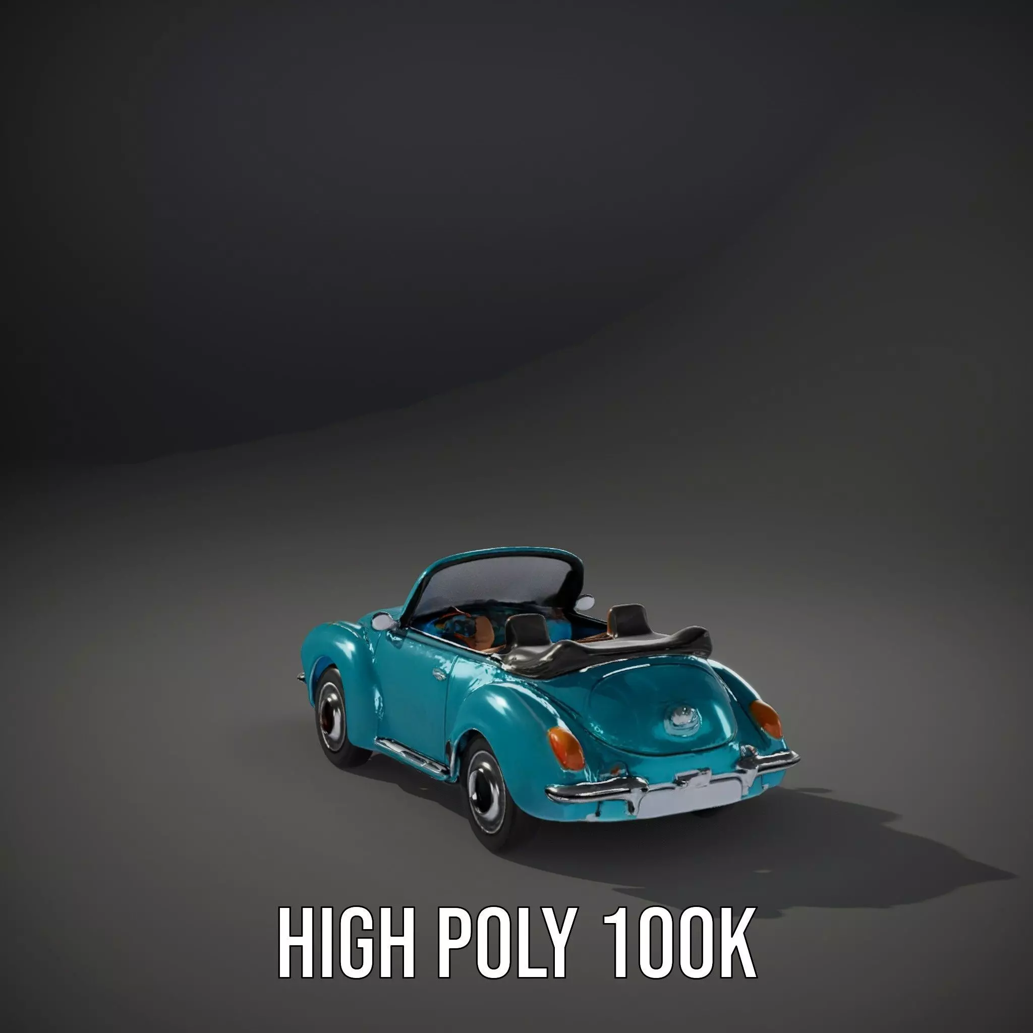 Classic Teal Convertible model pack Low-poly 3D model_15