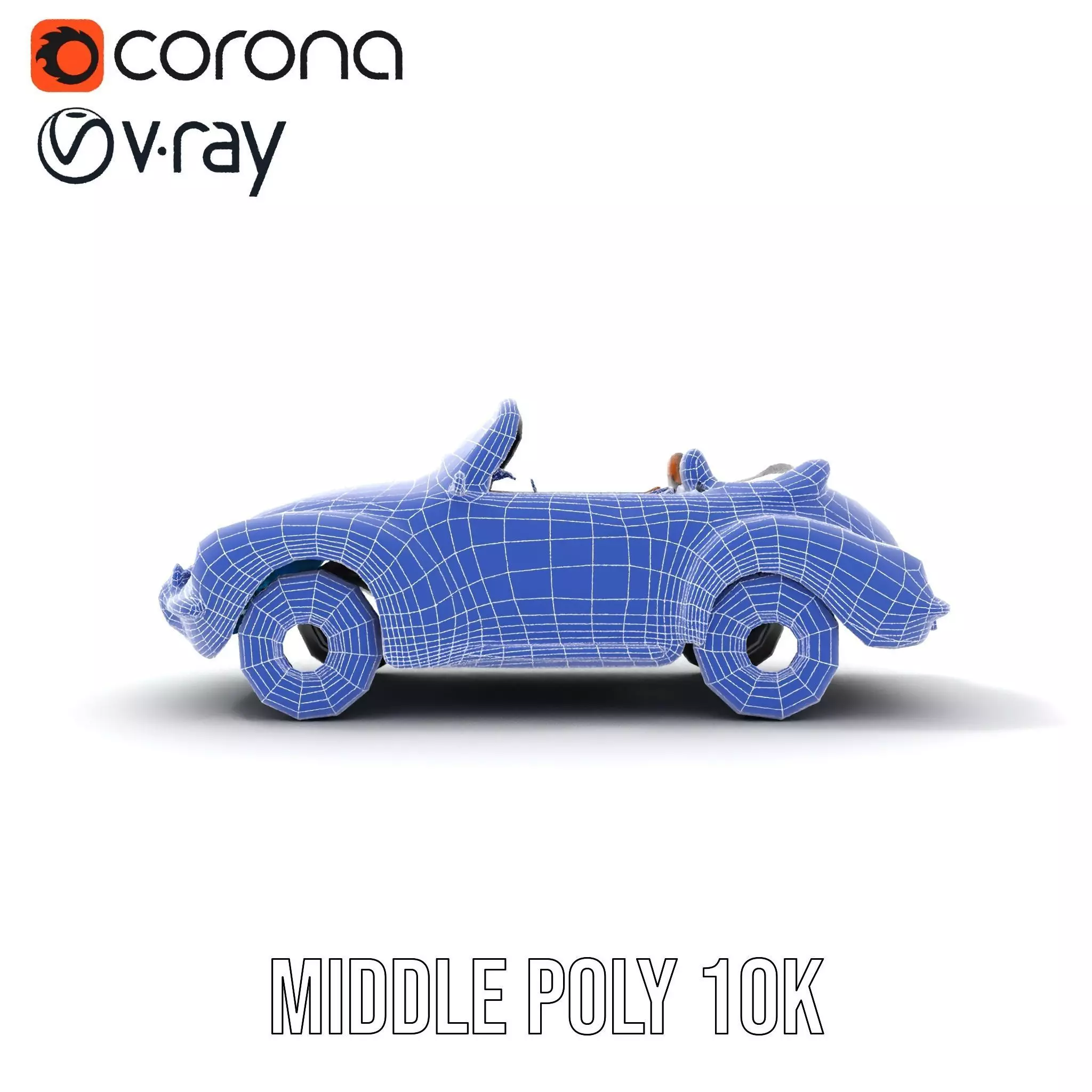 Classic Teal Convertible model pack Low-poly 3D model_31