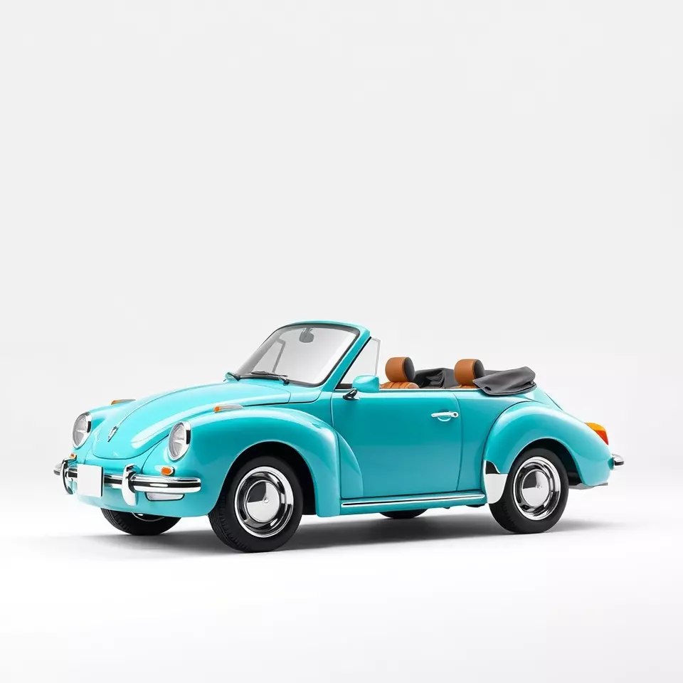Classic Teal Convertible model pack Low-poly 3D model_3