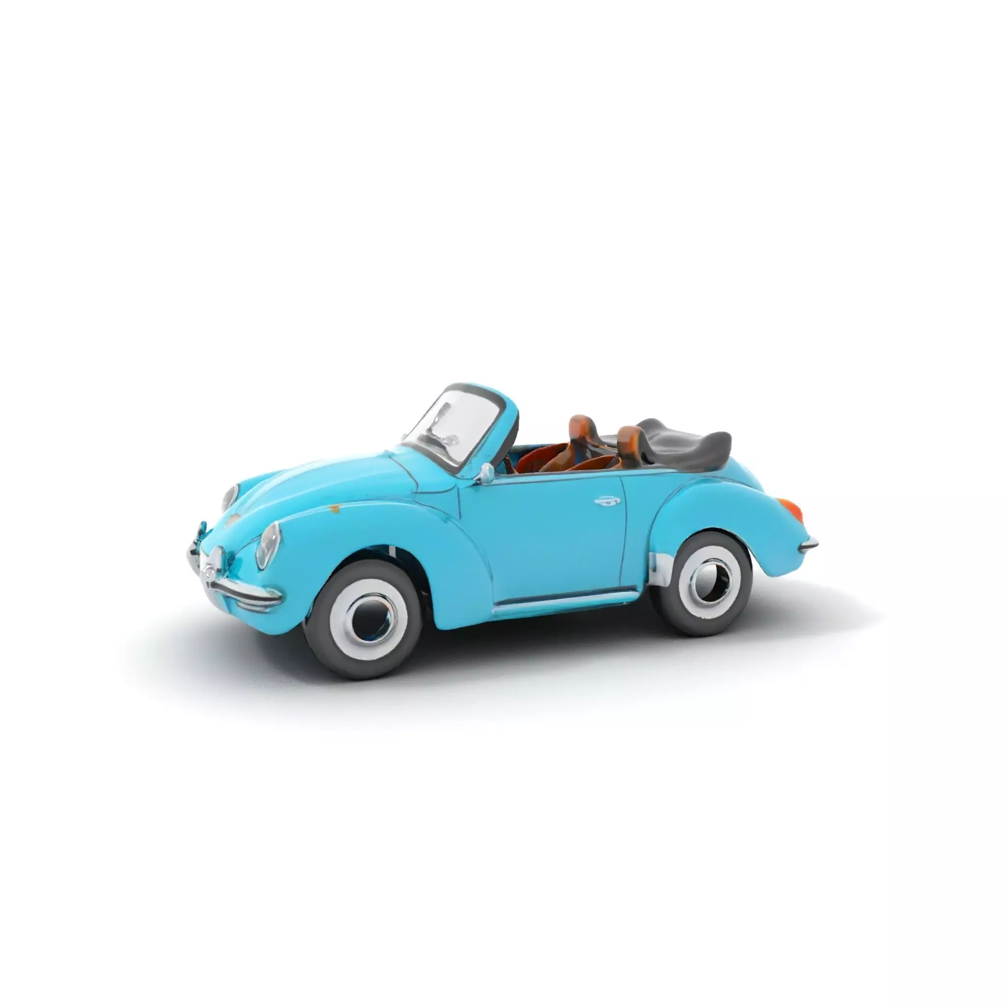 Classic Teal Convertible model pack Low-poly 3D model_0
