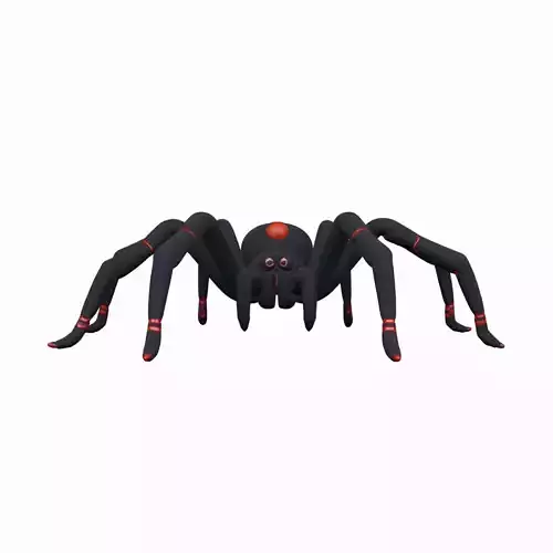 Black Widow Spider 3D Model Jointed Legs Shiny