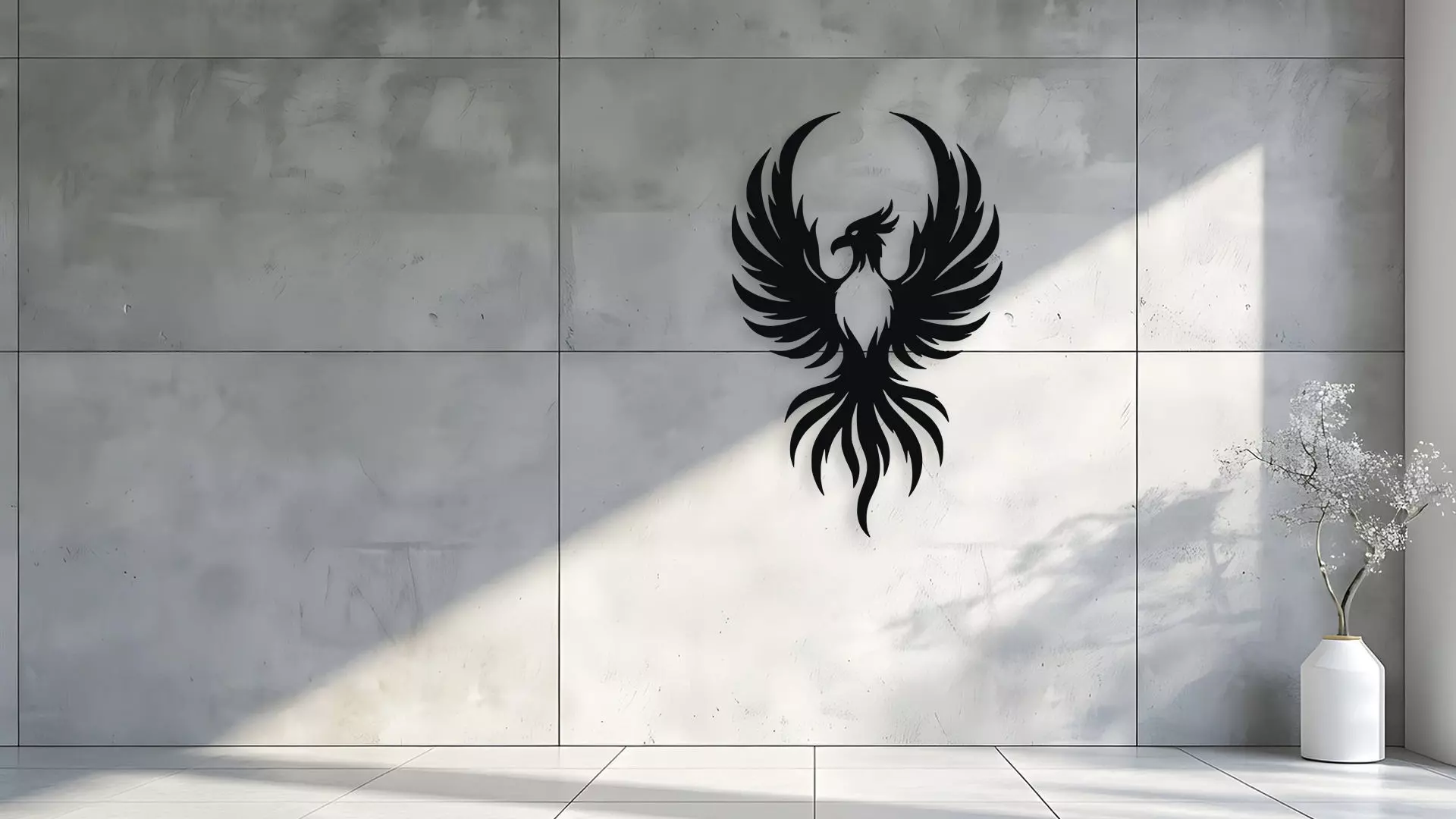 Phoenix Wall Decor Art 3D model_1