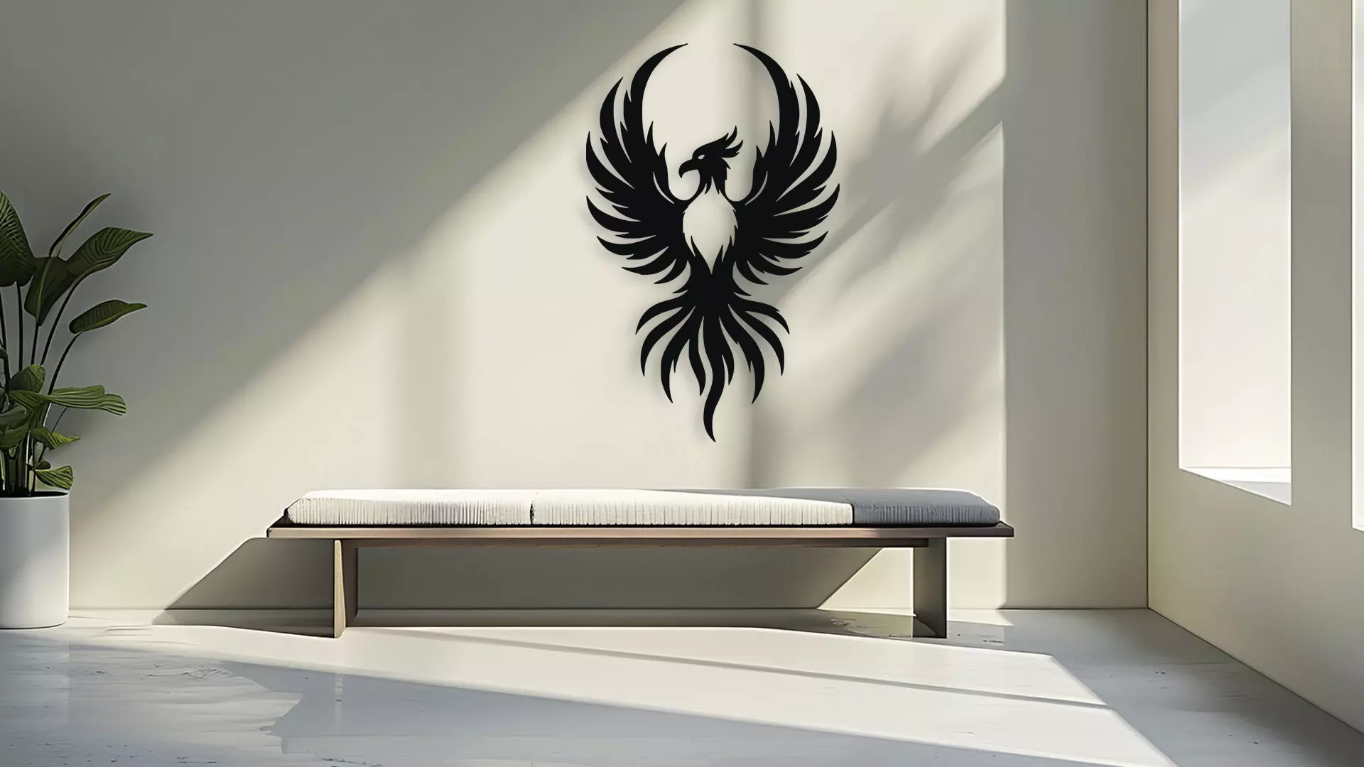 Phoenix Wall Decor Art 3D model_3