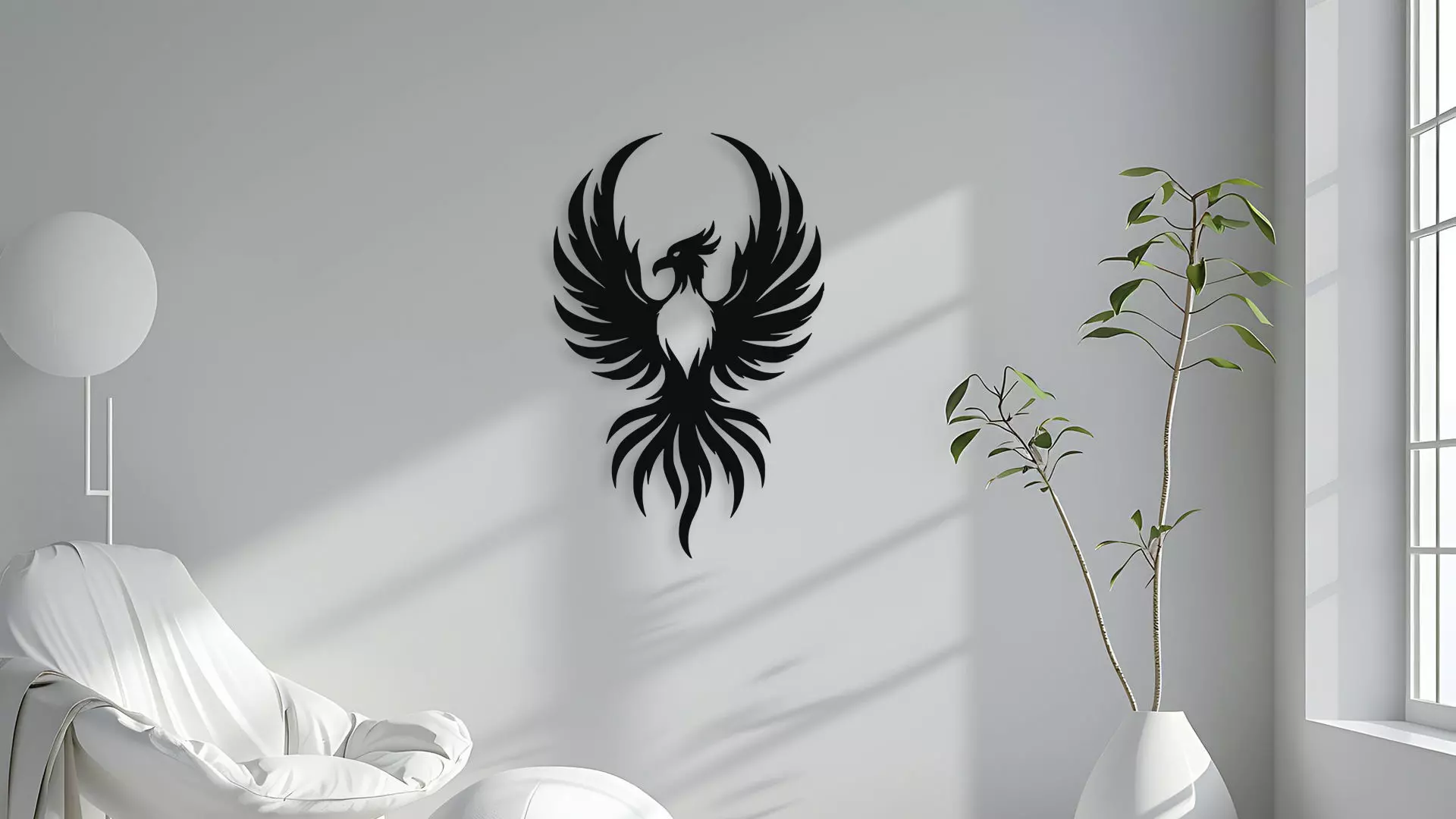 Phoenix Wall Decor Art 3D model_4