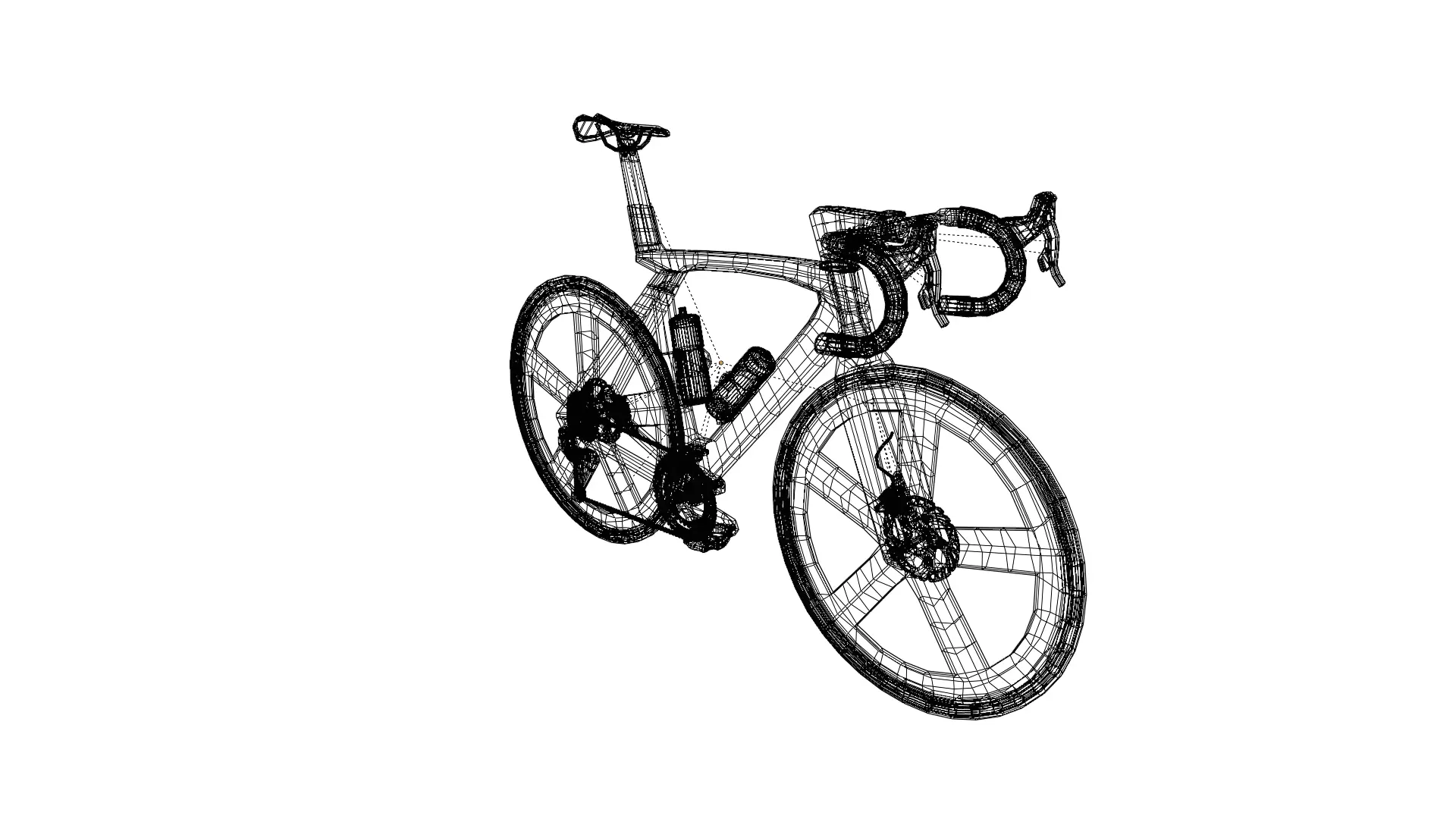 fixie road bike style Low-poly 3D model_3