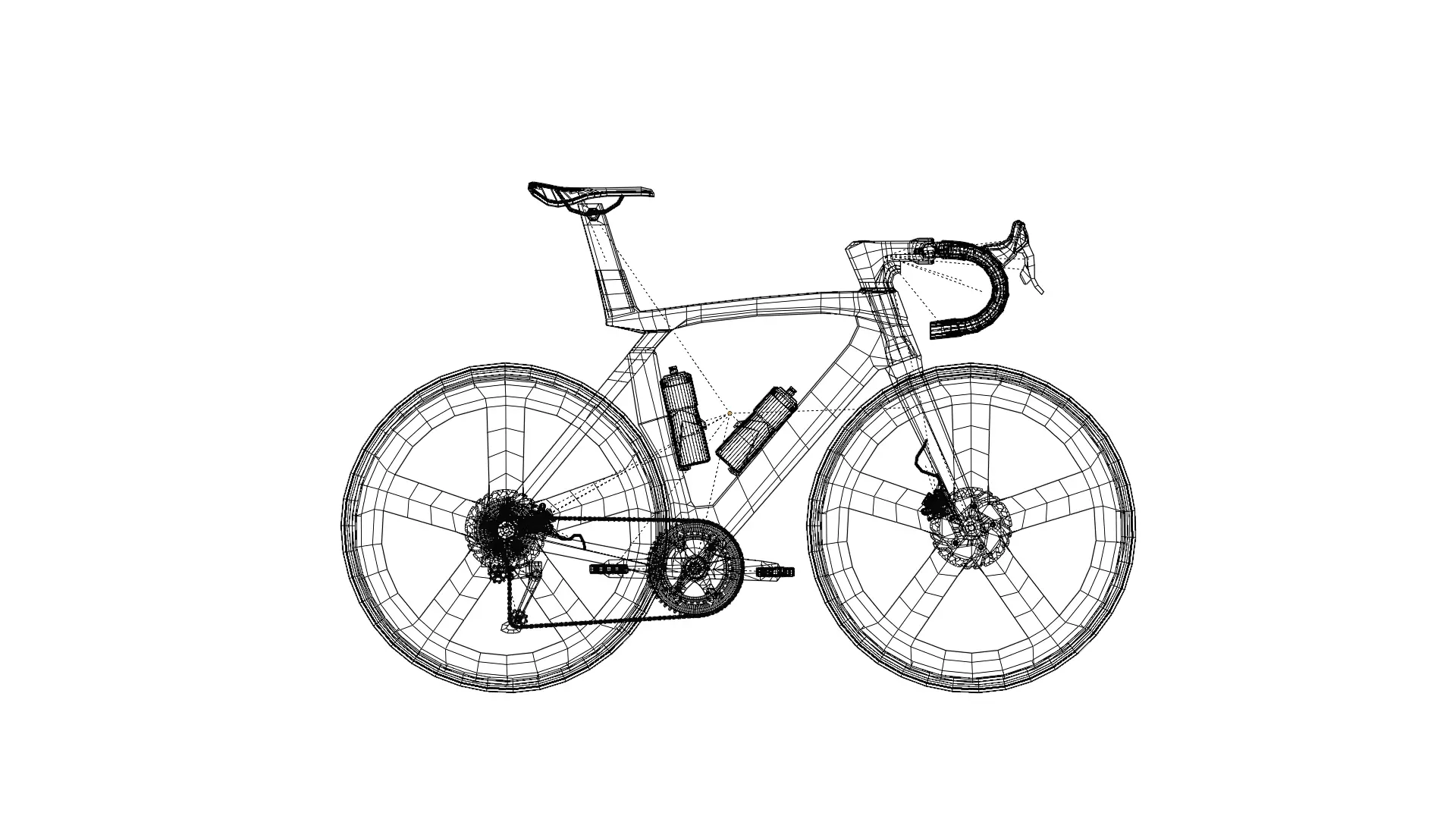 fixie road bike style Low-poly 3D model_4