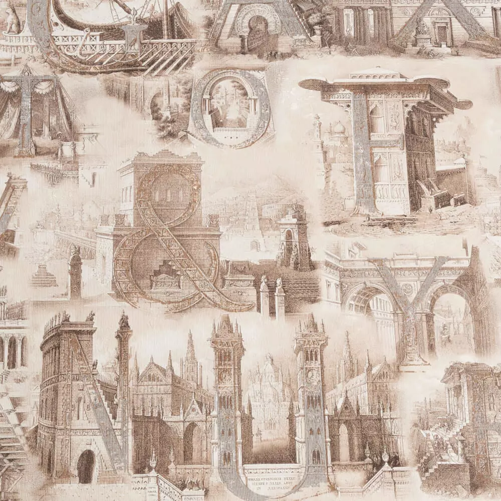 Vintage Architectural Alphabet Wallpaper  Texture_1