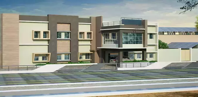 This is an exterior view of a office building Free 3D model