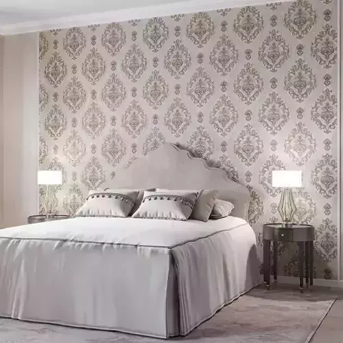 Champagne Baroque Damask Wallpaper