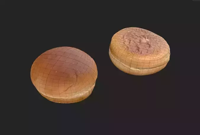 Hamburger Bun M08 Low-poly 3D model 2