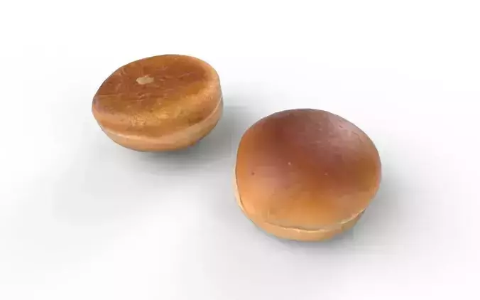 Hamburger Bun M08 Low-poly 3D model 6