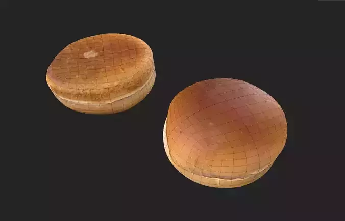 Hamburger Bun M08 Low-poly 3D model 7