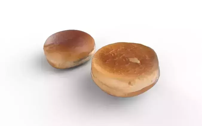 Hamburger Bun M08 Low-poly 3D model 4