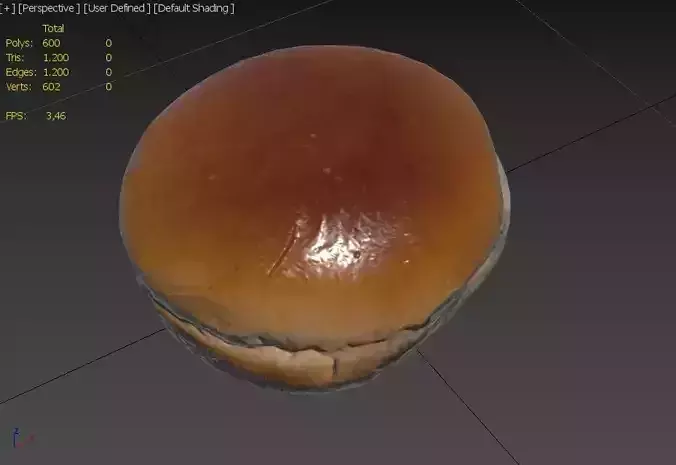 Hamburger Bun M08 Low-poly 3D model 3