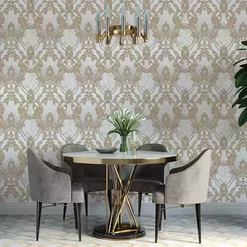 Regal Gold Rococo Wallpaper 
