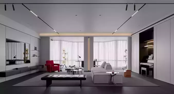 modern living  room interior 