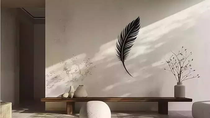 Elegant Feather Wall Decor Art