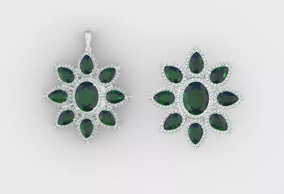 Necklace and ring anturaj set 3D model_1