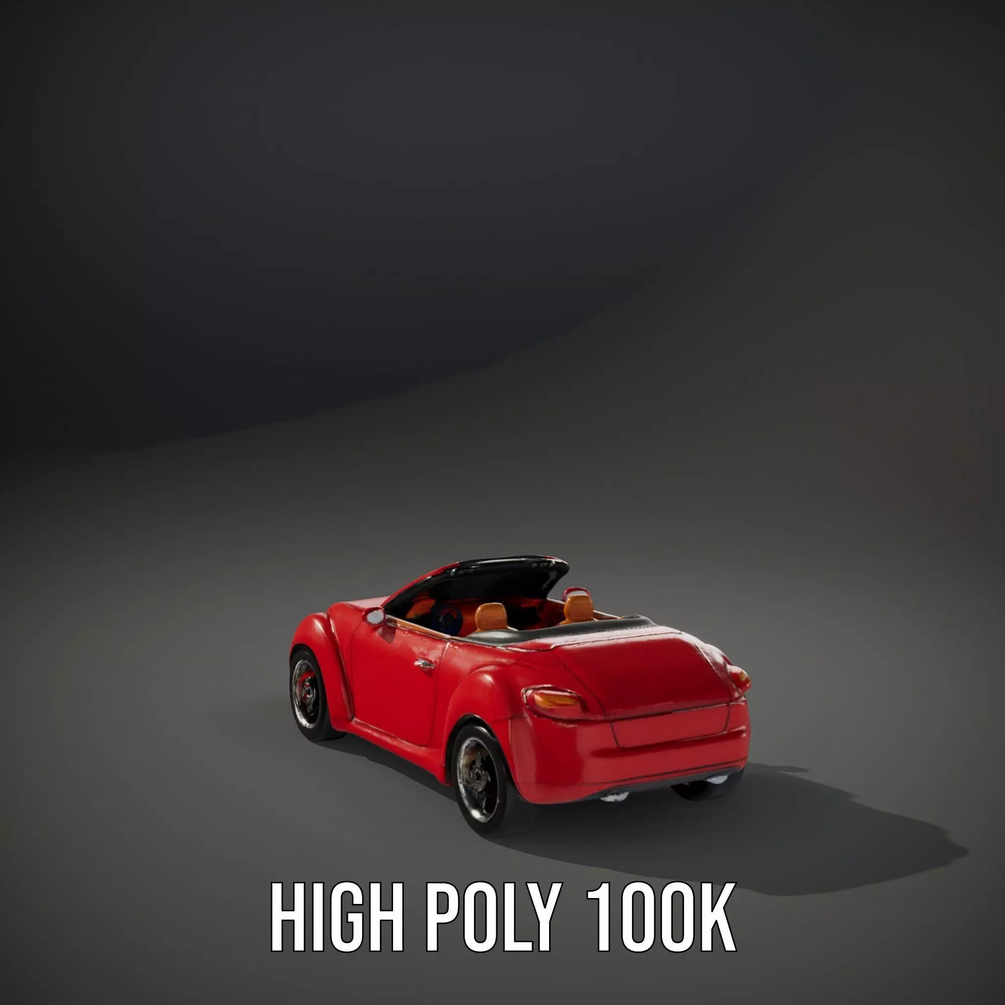 Classic Red Convertible model pack Low-poly 3D model_9