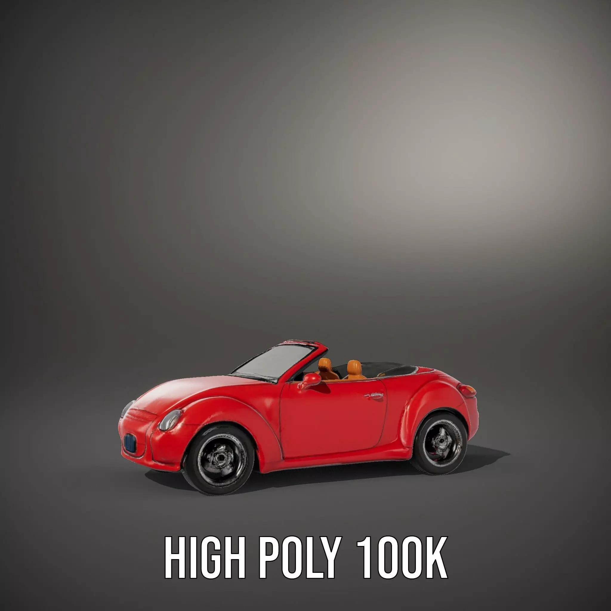 Classic Red Convertible model pack Low-poly 3D model_11