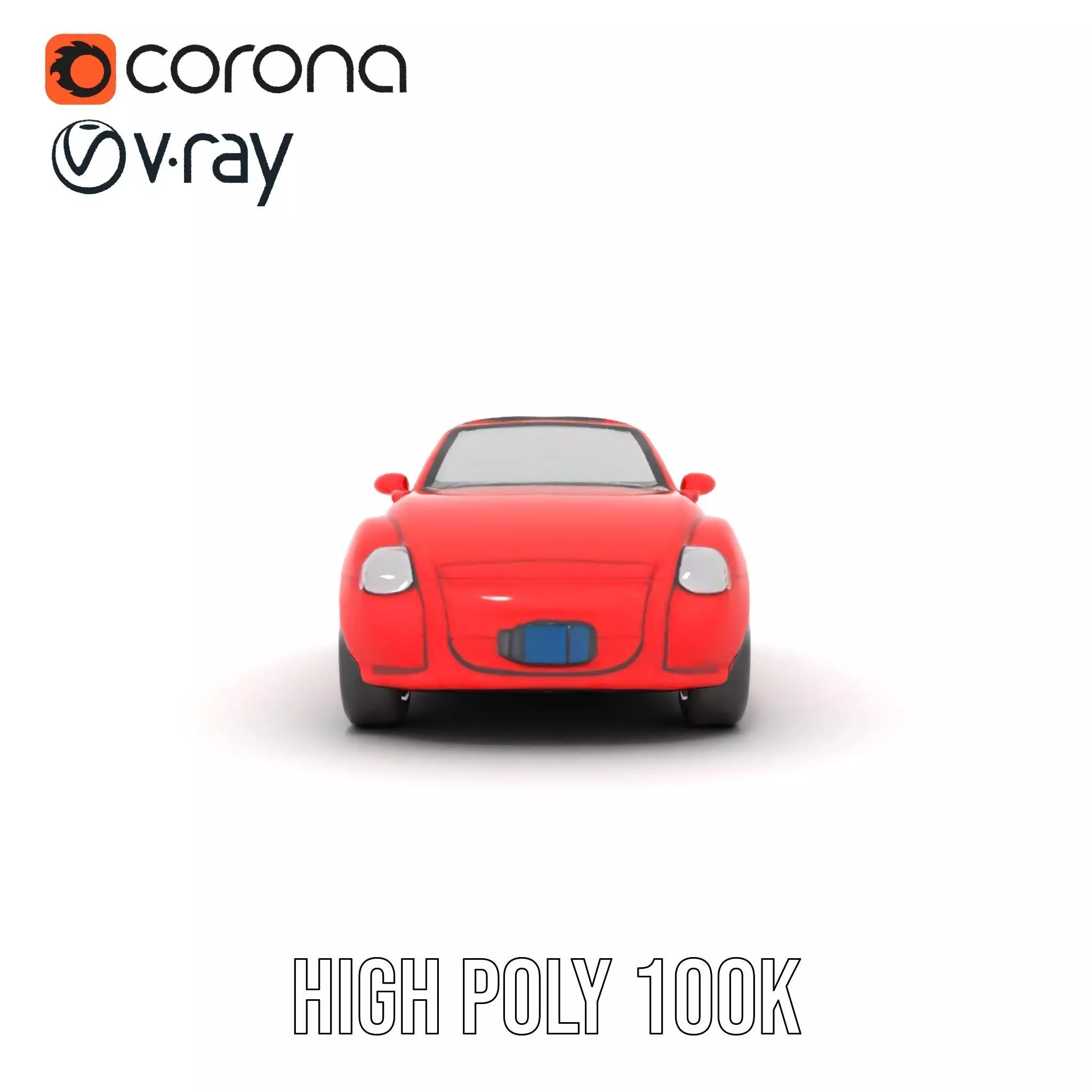 Classic Red Convertible model pack Low-poly 3D model_27
