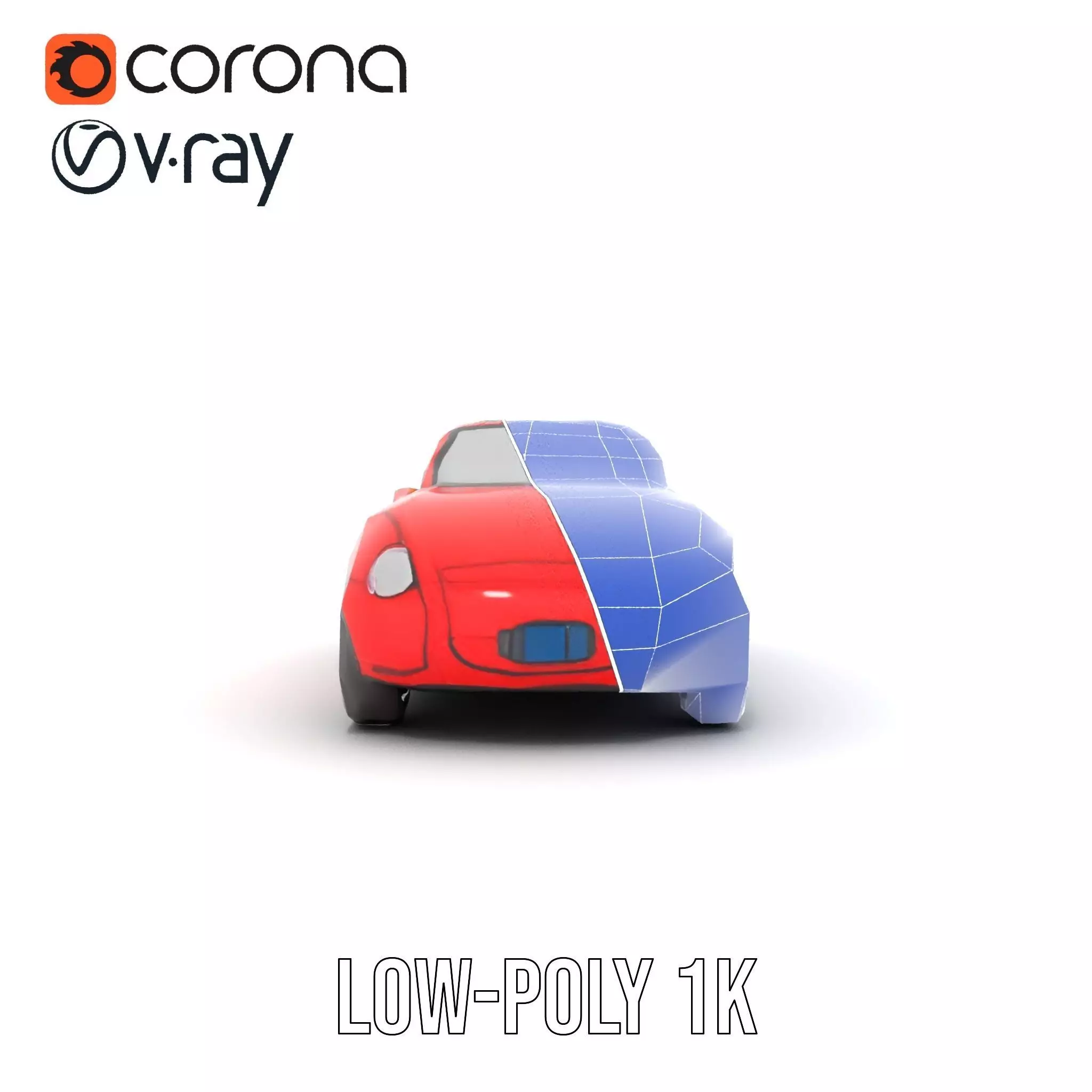 Classic Red Convertible model pack Low-poly 3D model_32