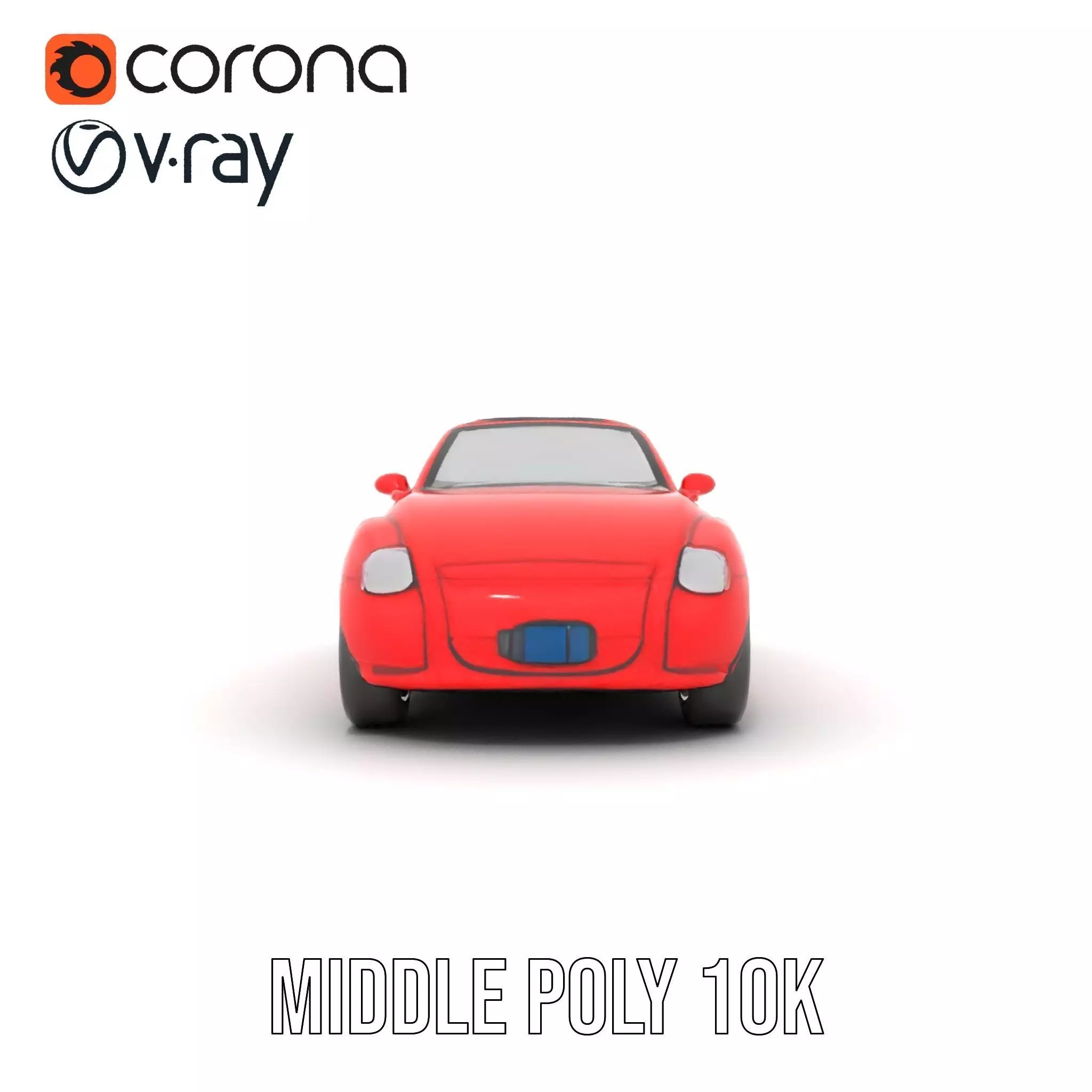 Classic Red Convertible model pack Low-poly 3D model_19