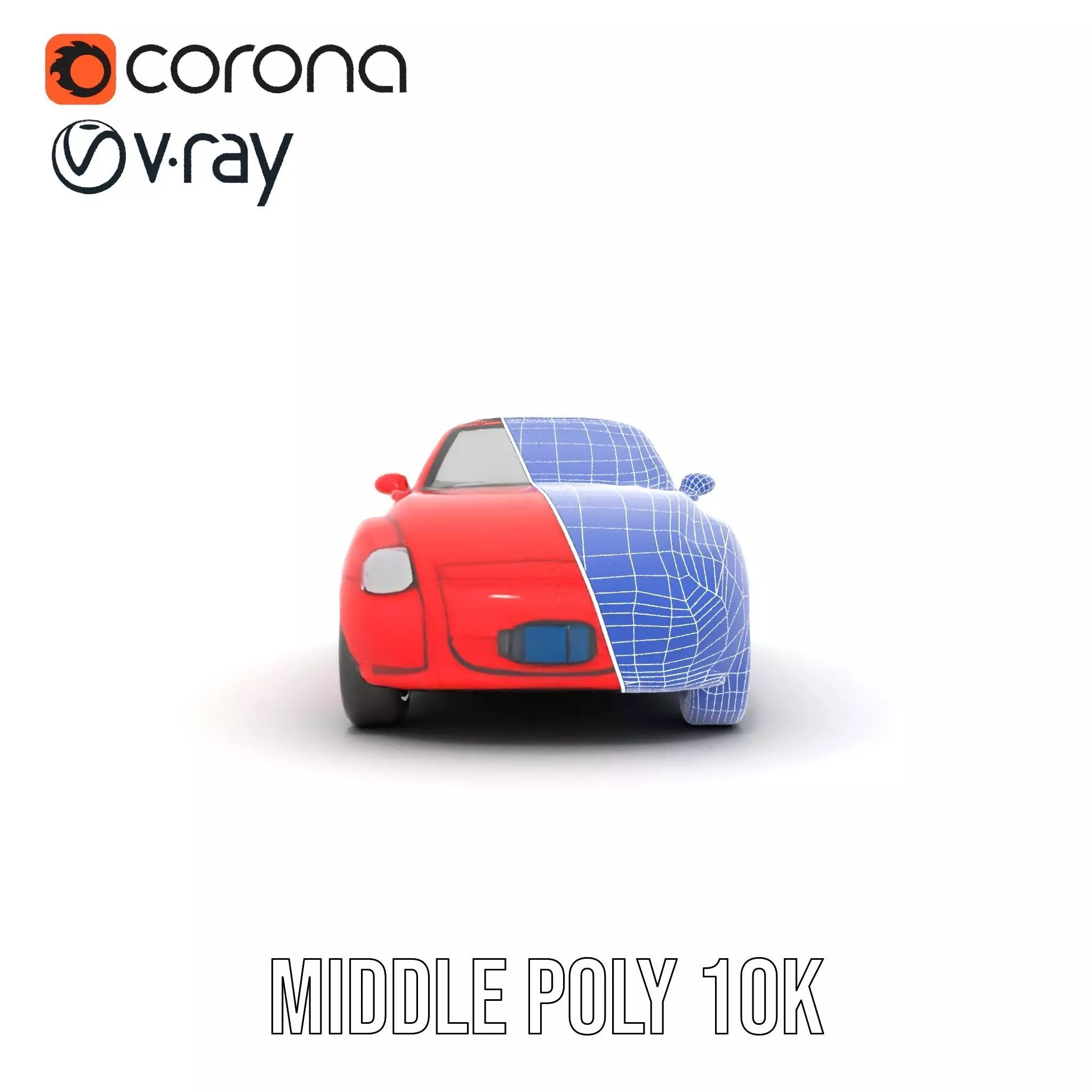 Classic Red Convertible model pack Low-poly 3D model_25