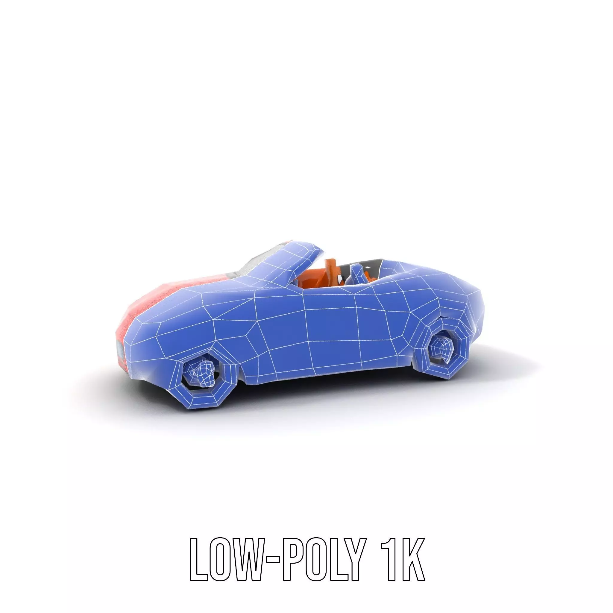 Classic Red Convertible model pack Low-poly 3D model_23