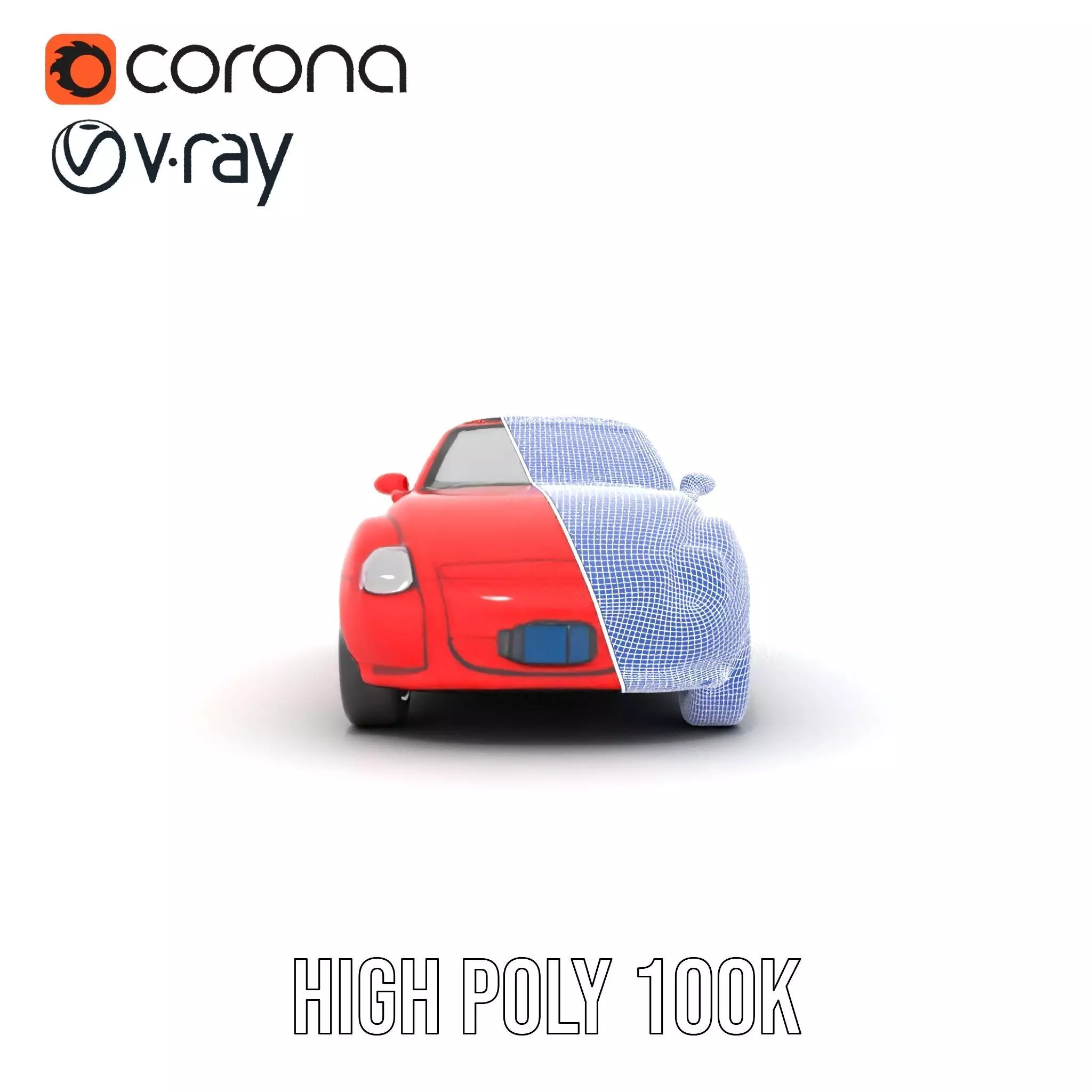 Classic Red Convertible model pack Low-poly 3D model_35