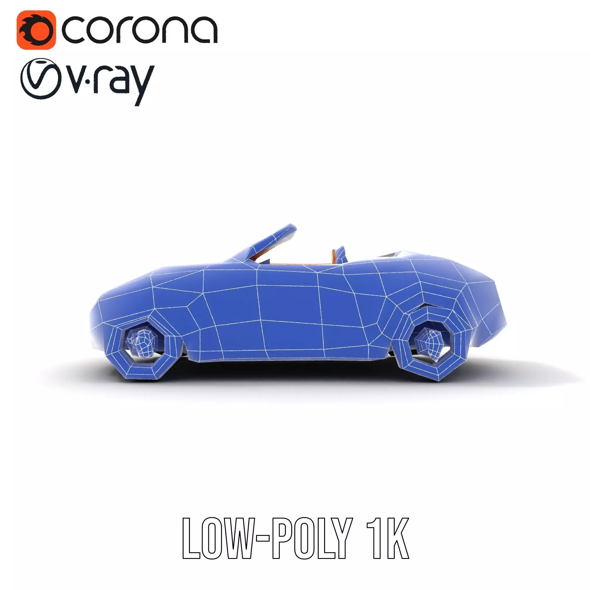 Classic Red Convertible model pack Low-poly 3D model_18