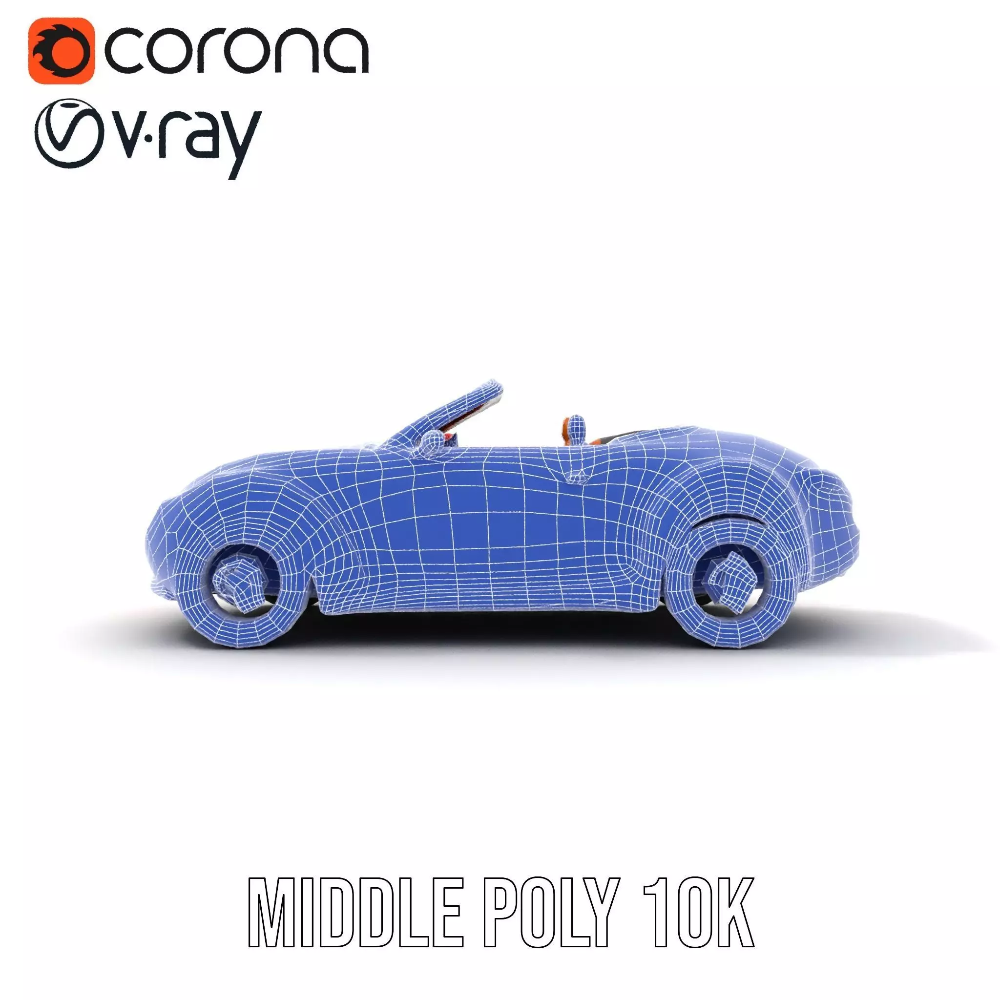 Classic Red Convertible model pack Low-poly 3D model_28