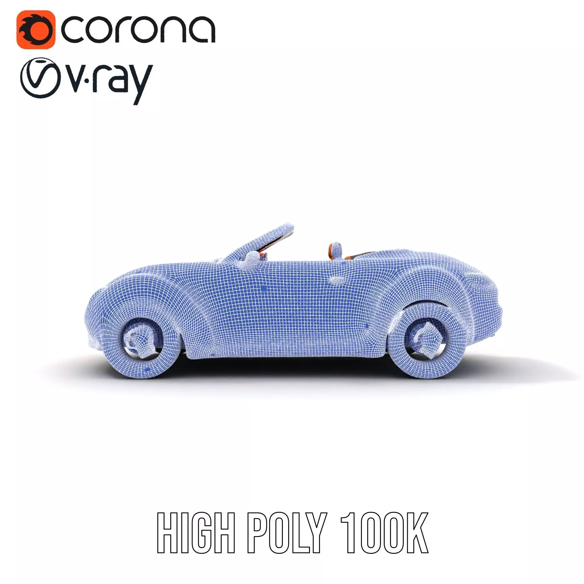 Classic Red Convertible model pack Low-poly 3D model_34