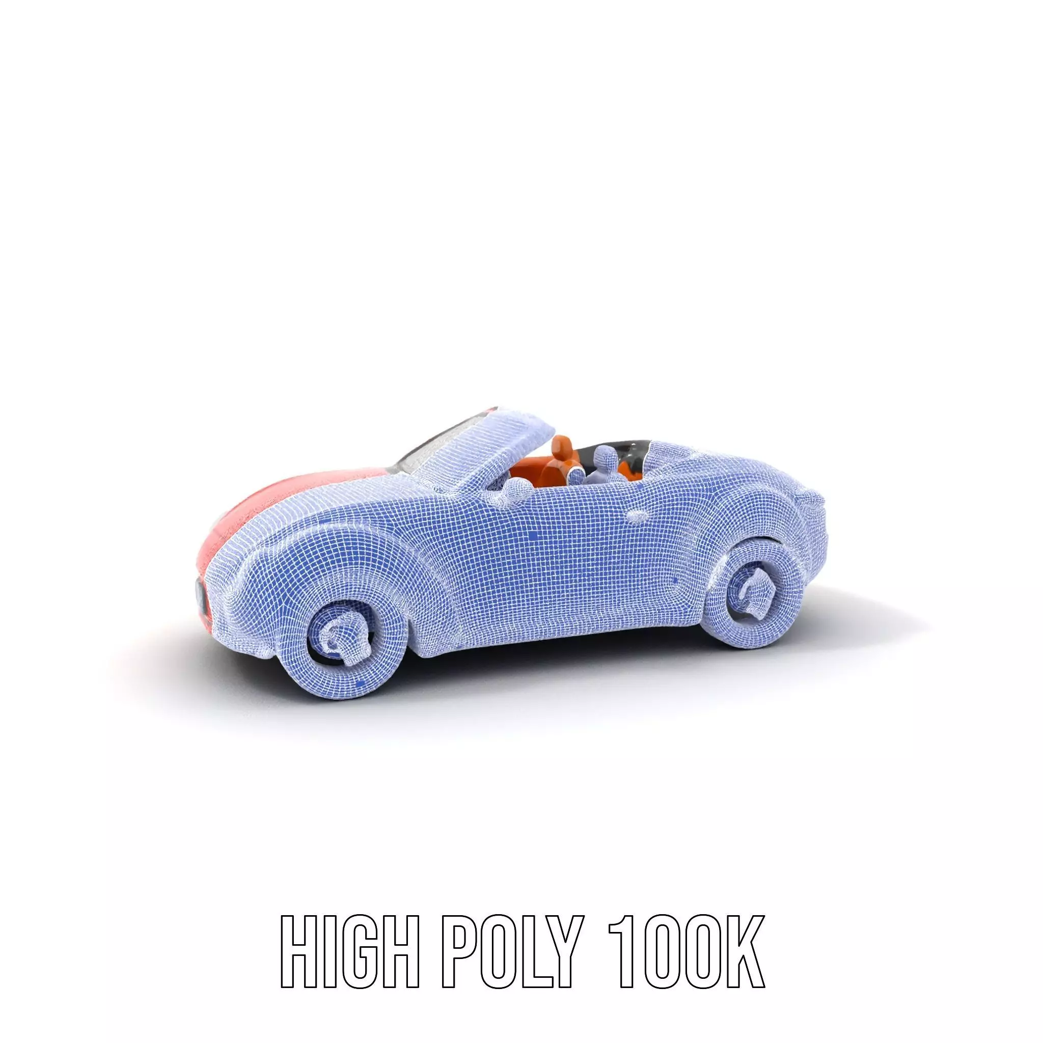 Classic Red Convertible model pack Low-poly 3D model_5
