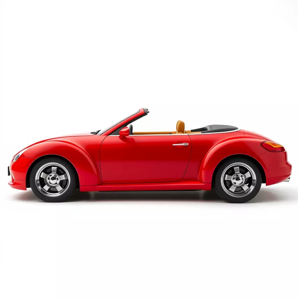 Classic Red Convertible model pack Low-poly 3D model_3