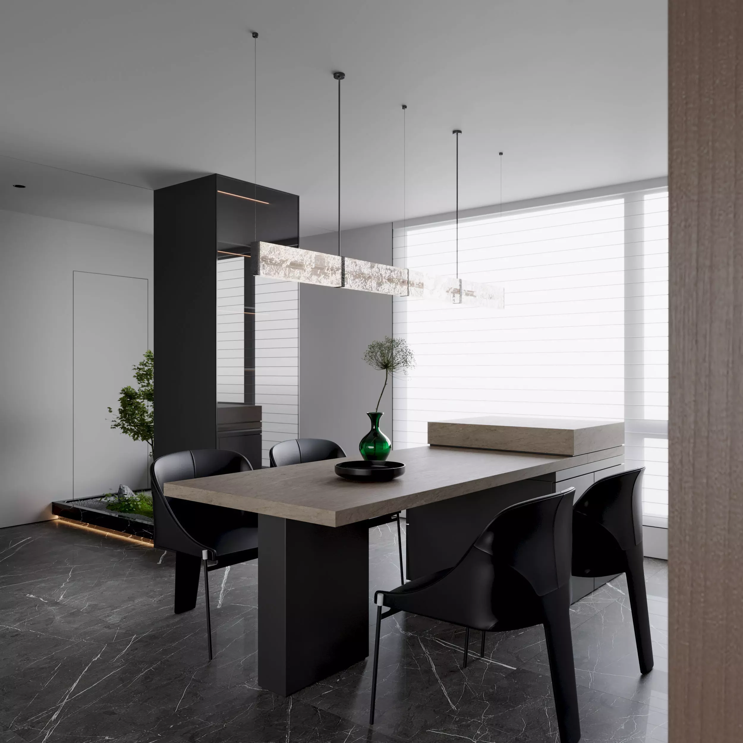 modern living and dining room interior  3D model_6