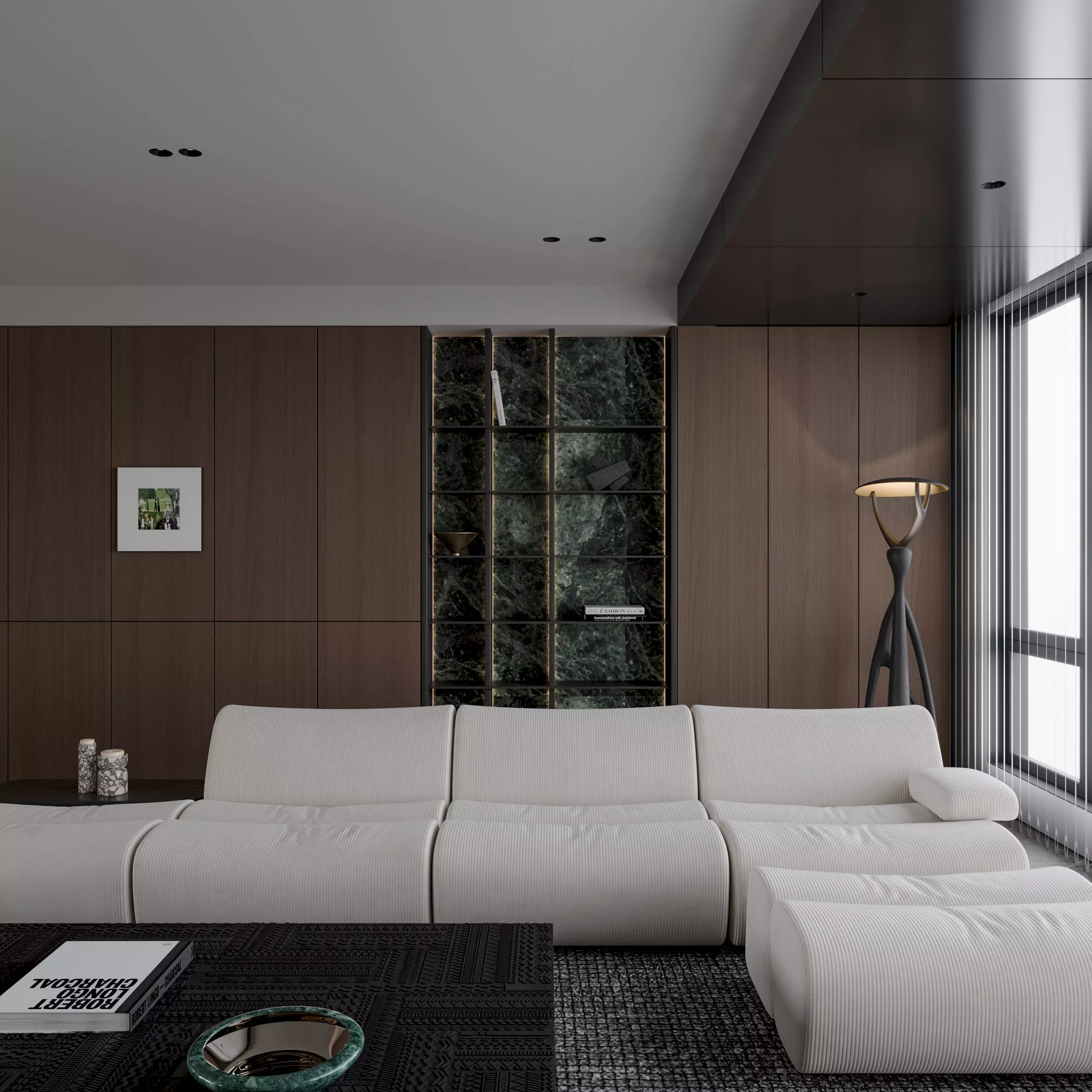 modern living and dining room interior  3D model_4