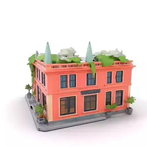 Modern Museum Building model pack Low-poly 3D model